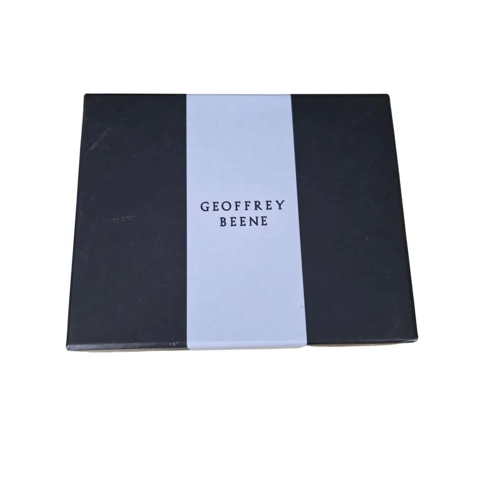 Geoffrey Beene Mens Passcase Billfold Wallet Black Leather New in Box